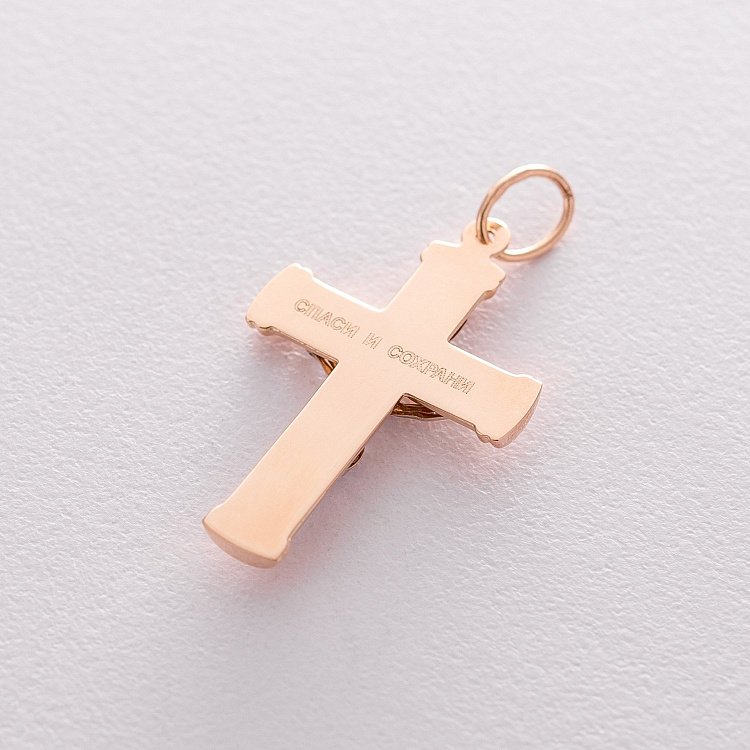 Православный крест с распятием "Спаси и сохрани" п00571 от ювелирного магазина Оникс - 1