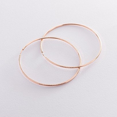 Сережки - кільця в червоному золоті (6.3 см) с01882