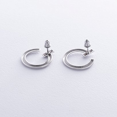 Сережки - пусети "Evelyn" у сріблі 7102 №4