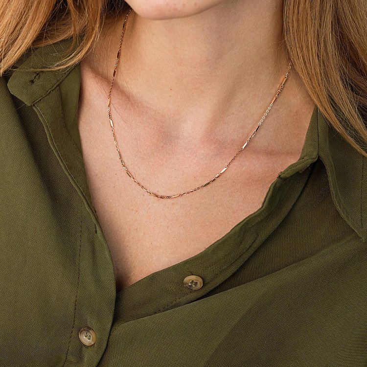 Кольє - ланцюжок у червоному золоті ц00476 від ювелірного магазину Онікс - 1