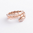 Кольцо "Змея" в красном золоте (фианиты) к08462 от ювелирного магазина Оникс - 1