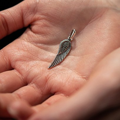 Срібна підвіска "Крильце" (чорніння) 131962 №3