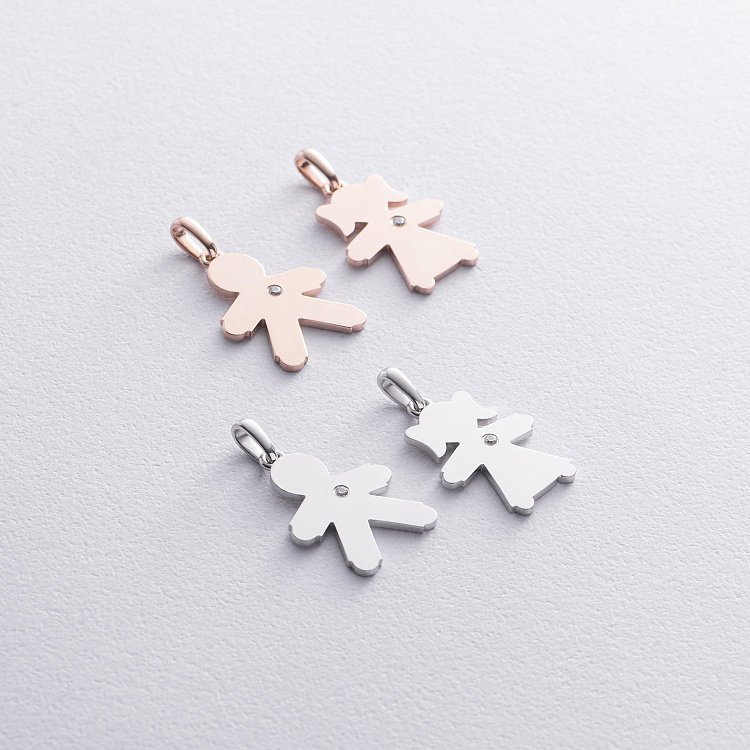 Золотой кулон "Девочка" с бриллиантом 138031321 от ювелирного магазина Оникс - 2