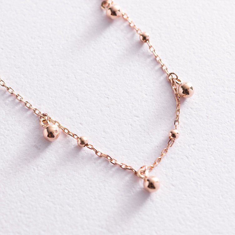 Колье "Шарики" в красном золоте кол01951 от ювелирного магазина Оникс - 3