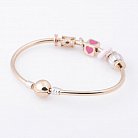 Золотий браслет з Шарм "Сердечко" (фіаніти) б02724 от ювелирного магазина Оникс - 2