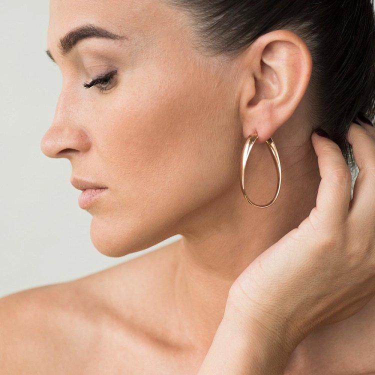 Золотые серьги без камней с01150 от ювелирного магазина Оникс - 3