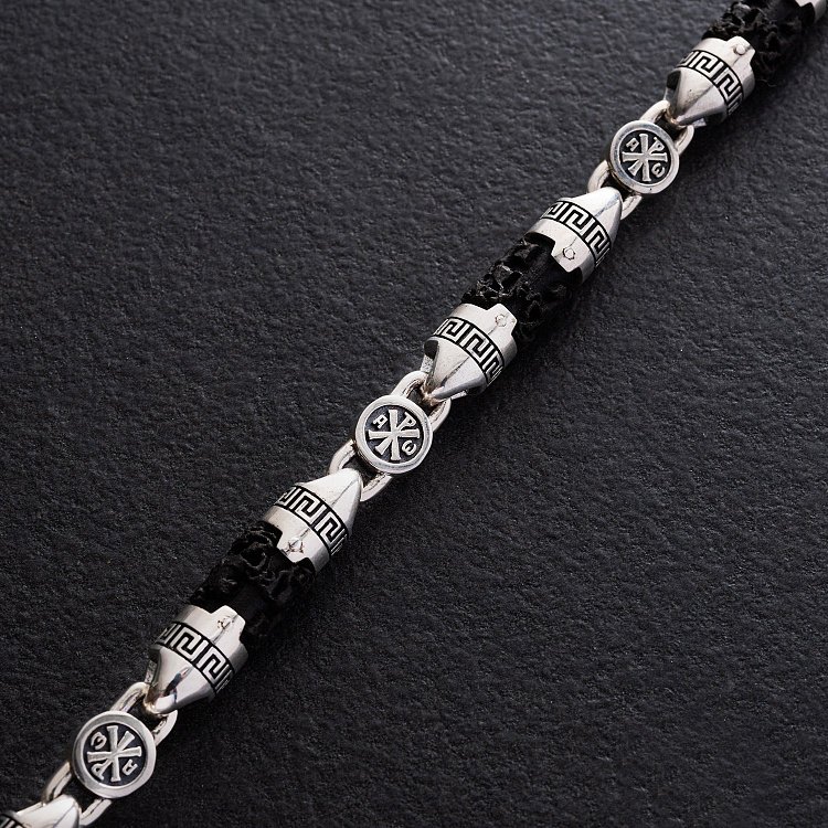 Мужской серебряный браслет с эбеновым деревом 1501 от ювелирного магазина Оникс - 2