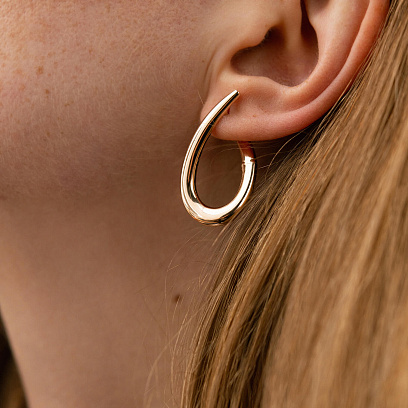 Золотые серьги "Капельки" с07410 №5