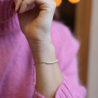 Кульковий браслет з жовтого золота б04301 №6