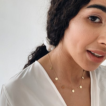 Золотое колье с монетками кол01442 №7