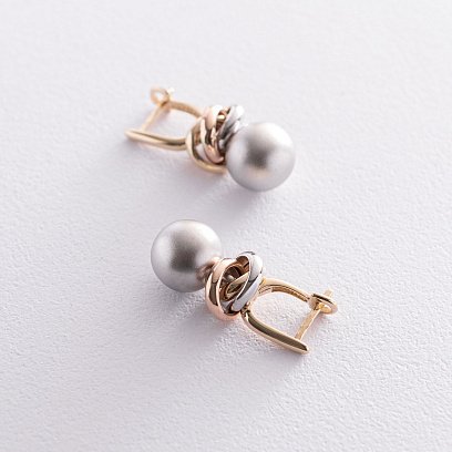 Золотые серьги "Шарики" с05595 №8