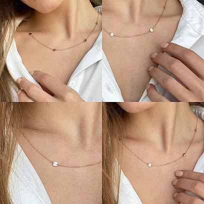 Золотое колье "Монетки" 860252 №5