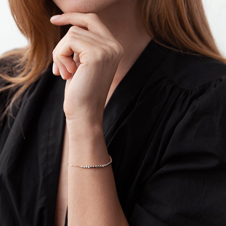 Золотой браслет "Шарики" б05113 от ювелирного магазина Оникс - 1