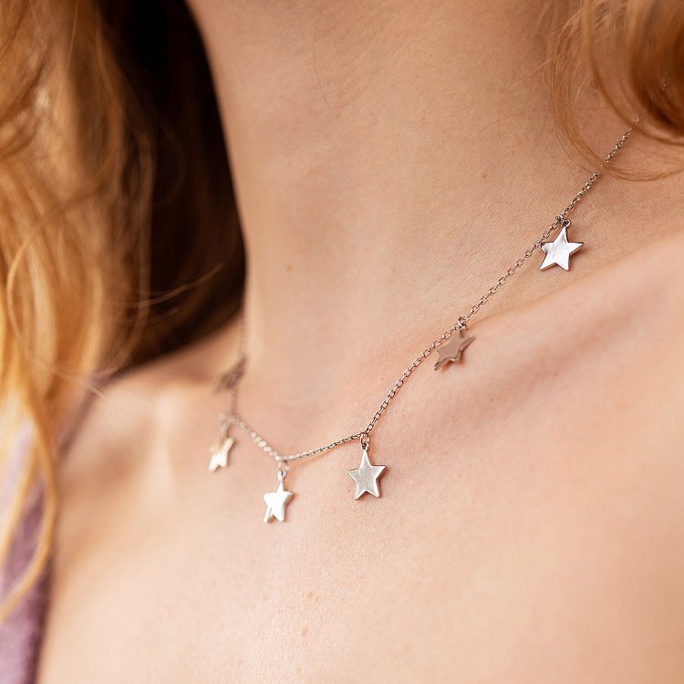 Срібне кольє "Зірочки" 18948 від ювелірного магазину Онікс - 3