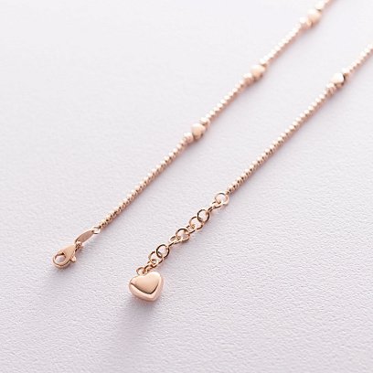 Золотое колье "Сердечки" кол01373 №5