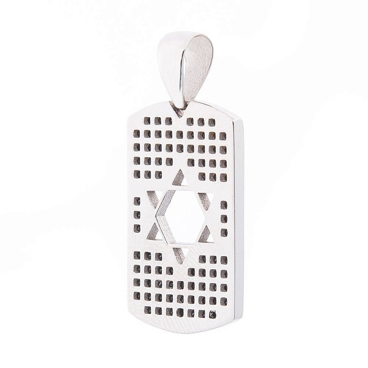 Золотая подвеска "Звезда Давида" с фианитами п03190 от ювелирного магазина Оникс - 1