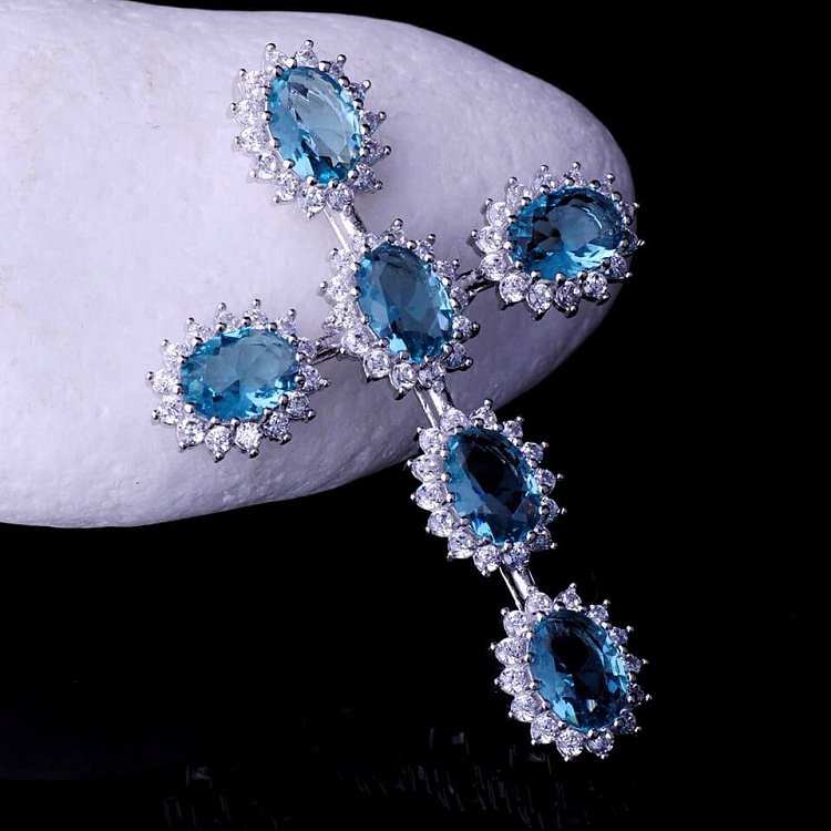 Подвеска "Крестик" (фианиты) 131901 от ювелирного магазина Оникс - 2