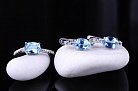 Женское кольцо с голубым топазом (фианиты) 111473 от ювелирного магазина Оникс - 3