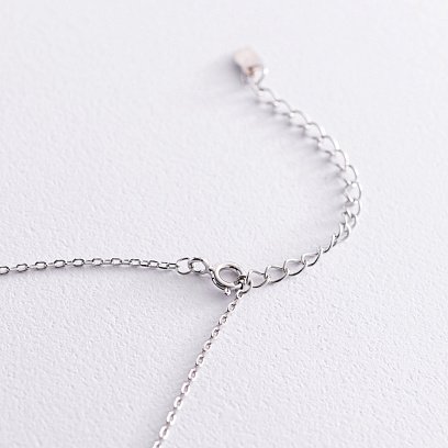 Срібне кольє "Серце" з фіанітами 181123 №3