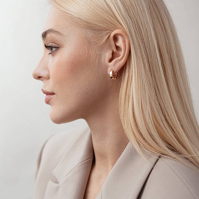 Золотые серьги - кольца с07728 №2