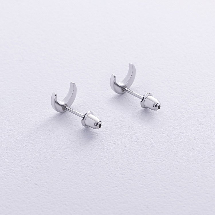 Срібні сережки - пусети "Місяць" 122815 від ювелірного магазину Онікс - 3