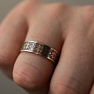 Золотое обручальное кольцо "Вышиванка" с чернением 28642400 от ювелирного магазина Оникс - 2