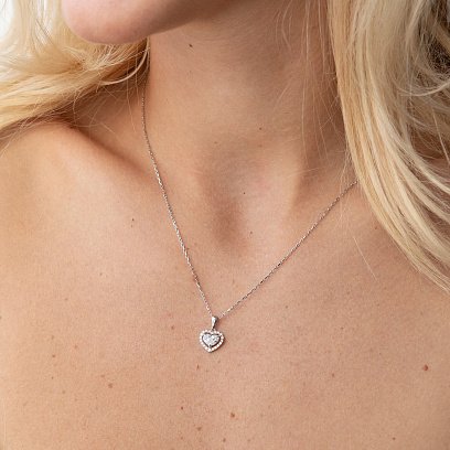 Золота підвіска "Серце" з діамантами пб0268nl №4