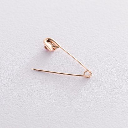 Золотая детская булавка "Цветочек" с эмалью зак00045 №3