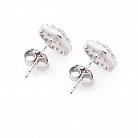 Срібні сережки-пусети "Квіточки" (фіаніти) 121669 от ювелирного магазина Оникс - 3