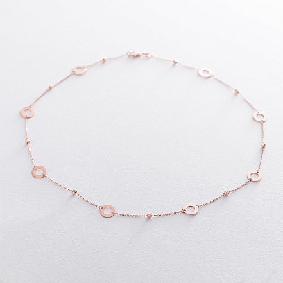 Золотое колье с кружочками кол01514