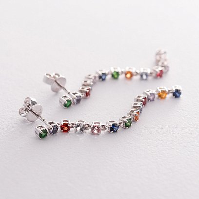 Золотые серьги с сапфирами сб0290sth