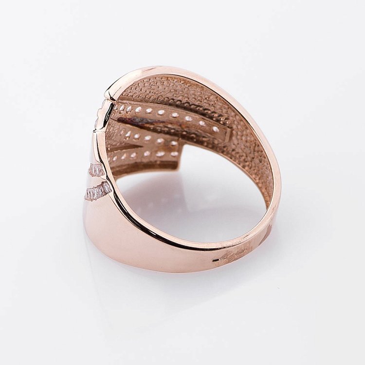 Золотое кольцо (фианиты) к04788 от ювелирного магазина Оникс - 2