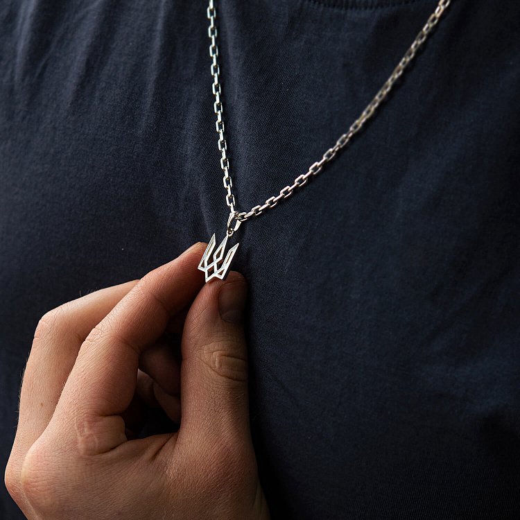 Подвеска "Герб Украины - Тризуб" в серебре 133151 от ювелирного магазина Оникс - 7