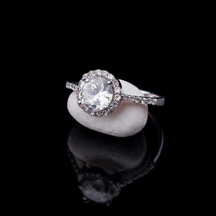 Золота заручальна каблучка з фіанітами к01373ж від ювелірного магазину Онікс - 3