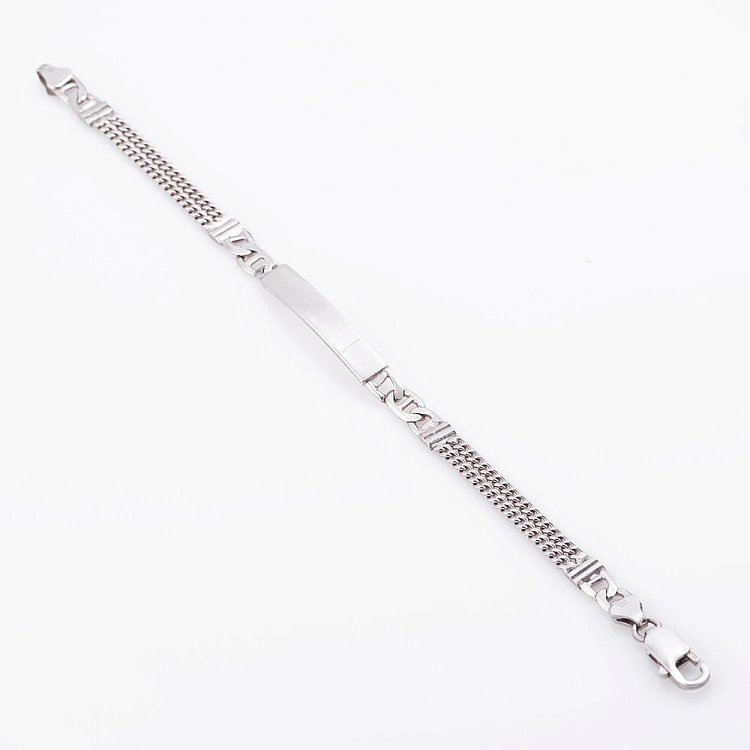 Мужской серебряный браслет плетение "Панцирное" 14665 от ювелирного магазина Оникс - 1