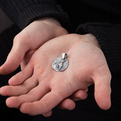 Серебряный кулон "Знак зодиака Козерог" 133221козеріг №4