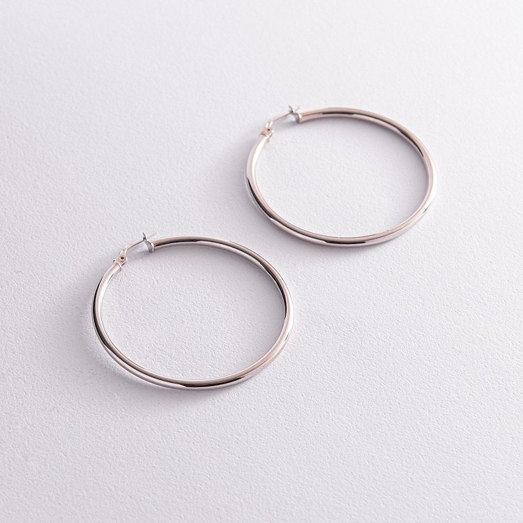 Сережки - кільця в сріблі 122567 від ювелірного магазину Онікс