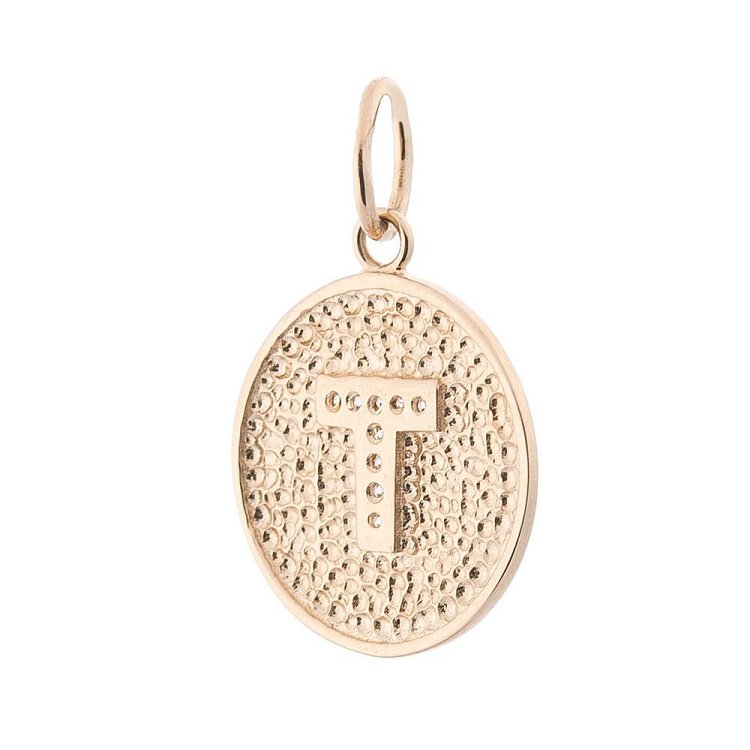 Золота підвіска з літерою "Т" (фіаніти) п01546т від ювелірного магазину Онікс - 1