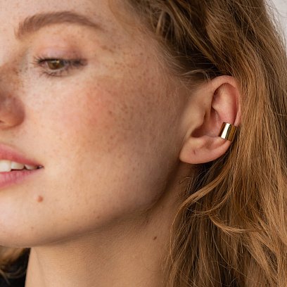 Сережка-каффа в жовтому золоті с06951 №2