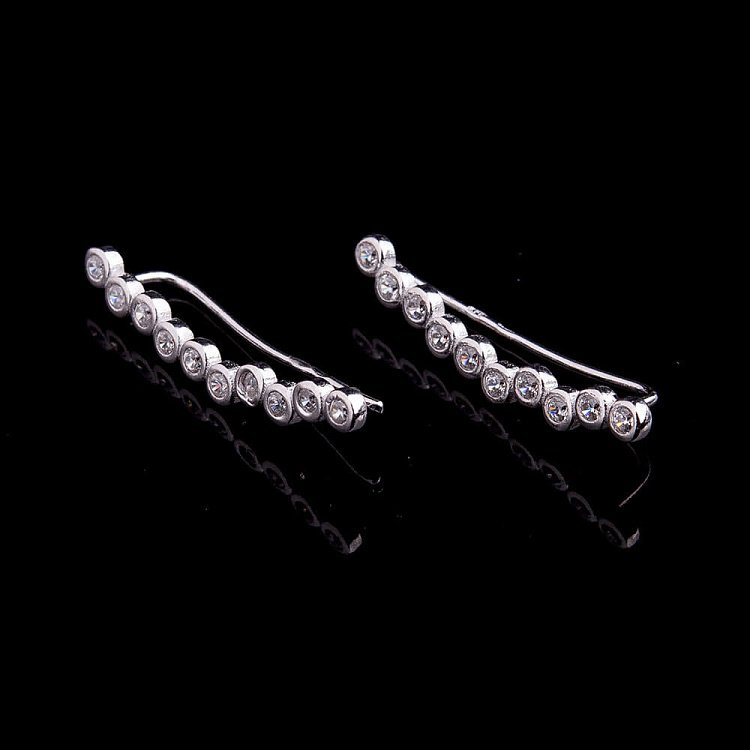 Серебряные серьги с фианитами 121634 от ювелирного магазина Оникс - 4