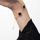 Браслет "Конюшина" з оніксом (жовте золото) б05738 от ювелирного магазина Оникс - 5