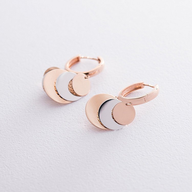 Золоті сережки без каменів с05315 від ювелірного магазину Онікс