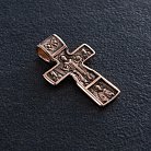 Православный золотой крест "Распятие Христово. Святой Николай" п03315 от ювелирного магазина Оникс - 1