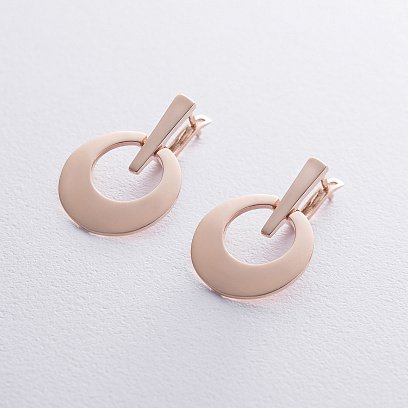 Золотые серьги на английской застежке с06637