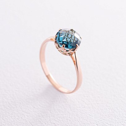 Кольцо в красном золоте (Лондон топаз) к4748топ