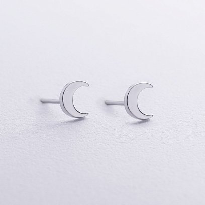Срібні сережки - пусети "Місяць" 122815 №2