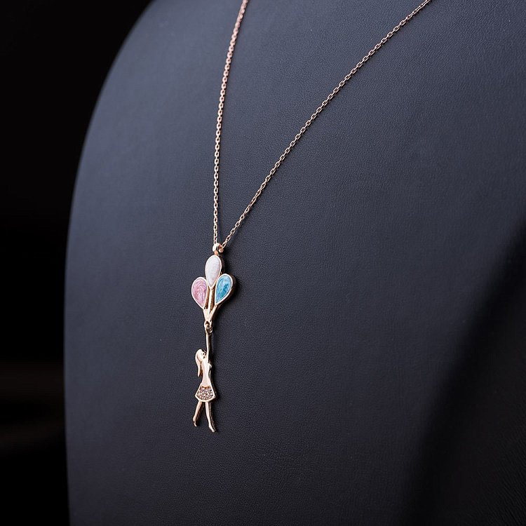 Золоте кольє "Дівчинка з повітряними кулями" кол01029 від ювелірного магазину Онікс