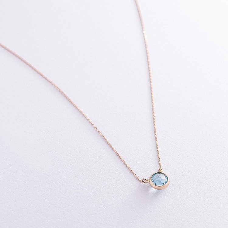 Золотое колье с топазом кол01182 от ювелирного магазина Оникс