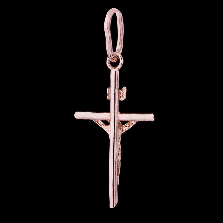 Золотой крестик (распятие) п01986 от ювелирного магазина Оникс - 1