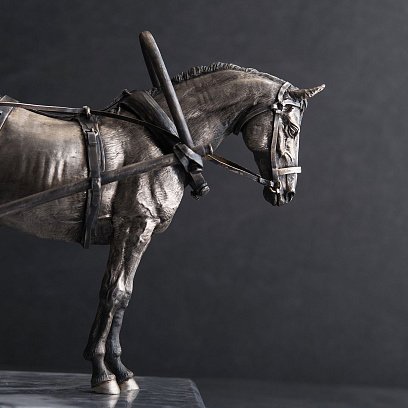 Срібна фігура ручної роботи извозчик №3